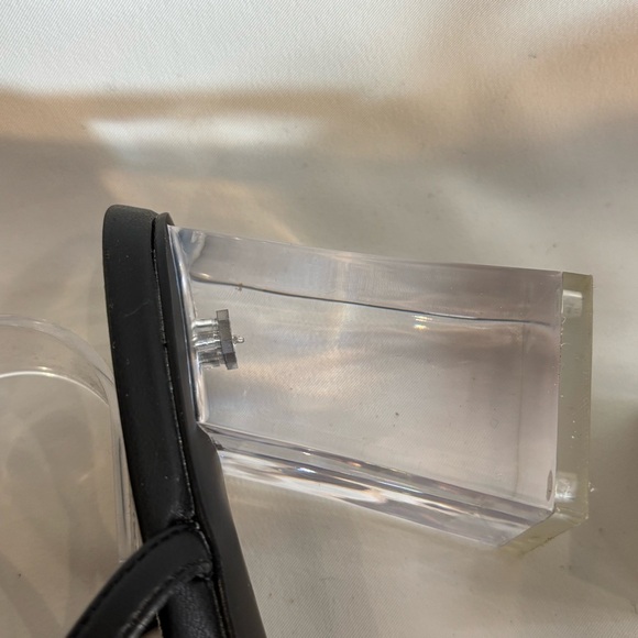 STEVE MADDEN Sz 8.5 Lavina Strappy Sandals Clear Block Heels Ankle or Leg Wrap - Picture 9 of 12